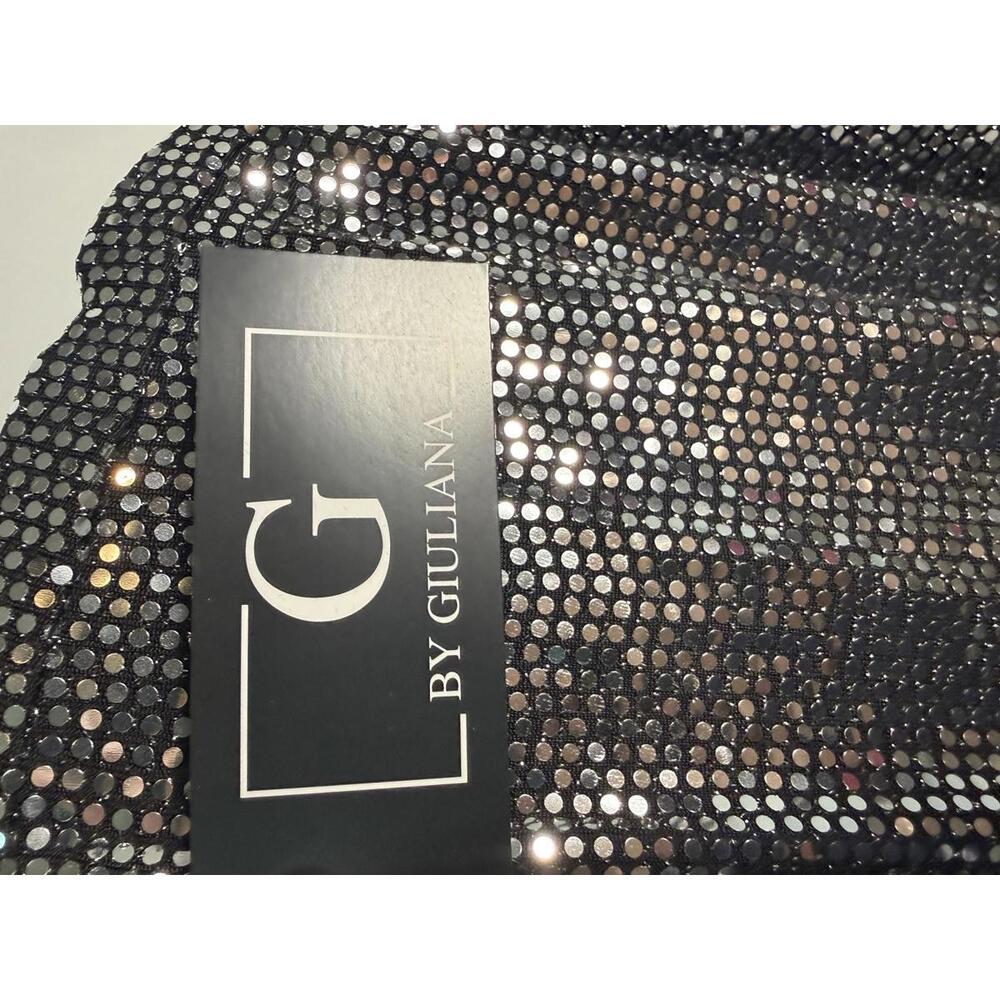 NWT G by Giuliana Black Label Metallic Knit Jumpsuit Size Medium - Picture 6 of 8